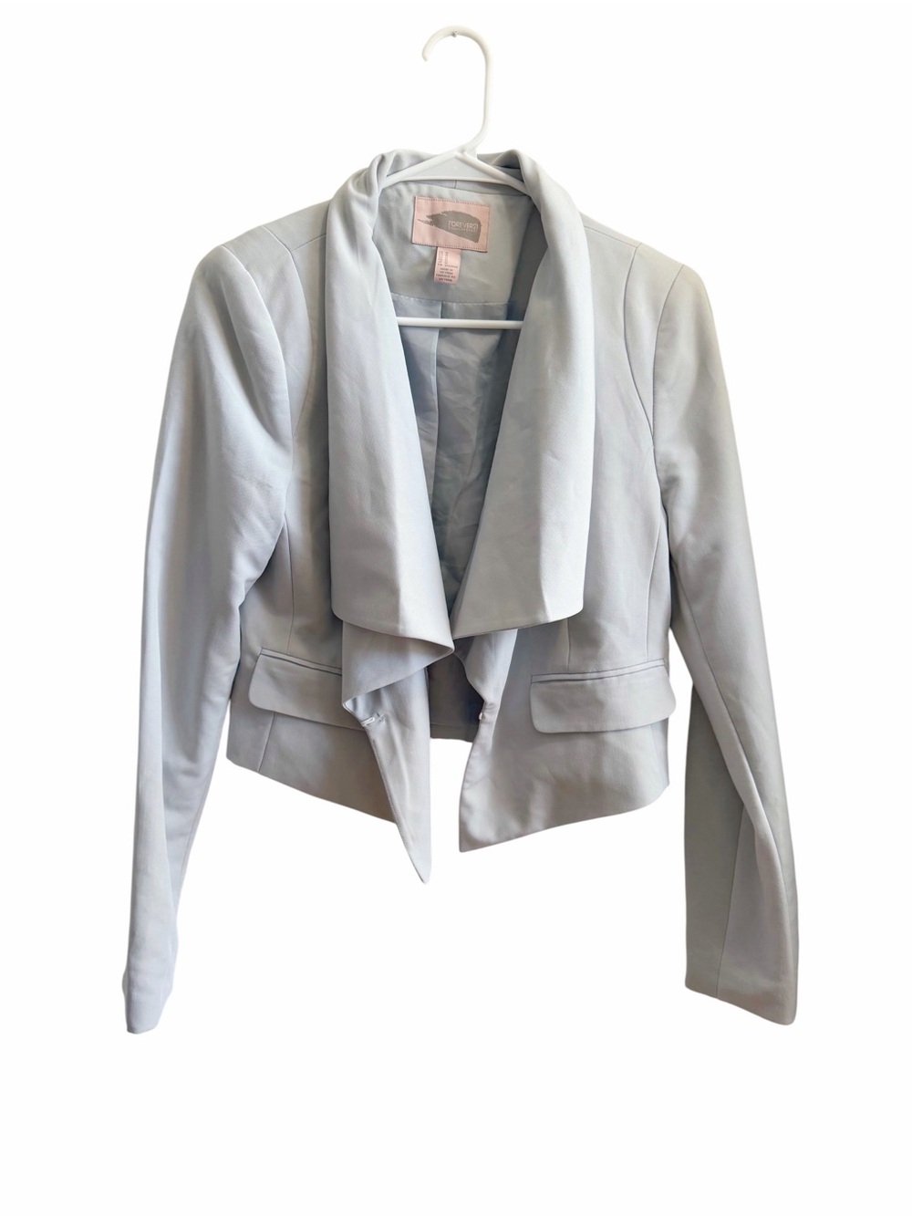 Forever21 Light Gray Draped Open-Front Women's Jacket